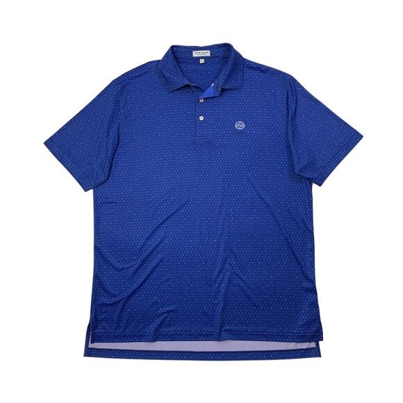 Peter Millar Polo Shirt Mens L Large Ocean Blue Avon Performance Jersey LOGO - Picture 1 of 10